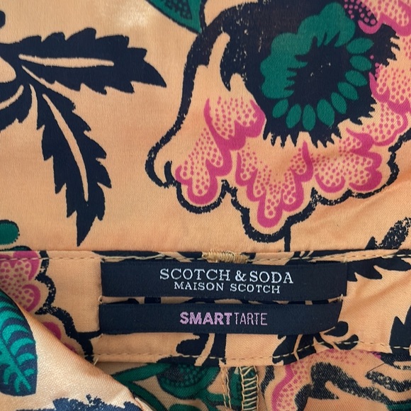 Scotch and Soda floral paper bag wide leg trousers NWT sz small - Picture 3 of 5